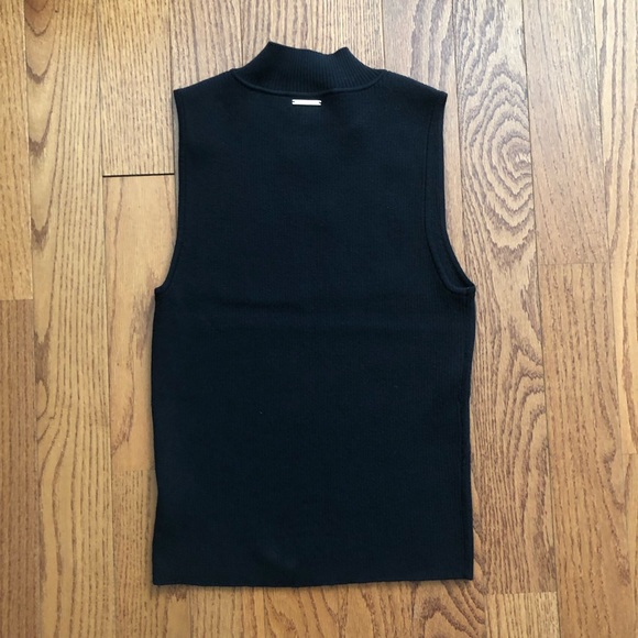 Michael Kors Mock Neck Sleeveless Black Sweater Tank Top Women’s Size M NWT - Picture 7 of 8